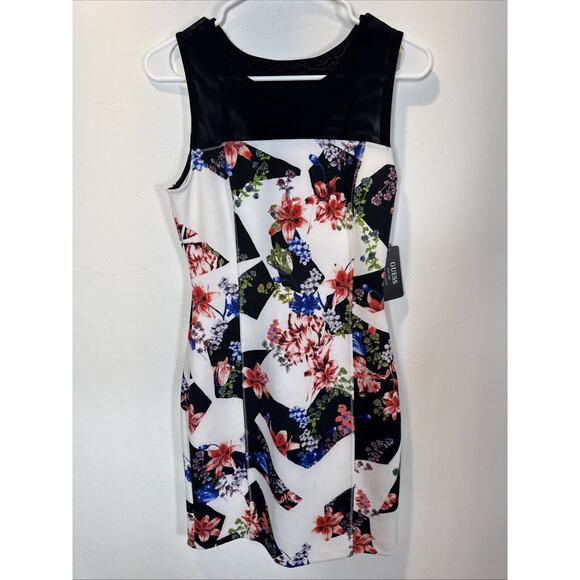 Guess Women’s Black Mesh Floral Bodycon Sleeveless Party Dress - Size 4 - Picture 1 of 6